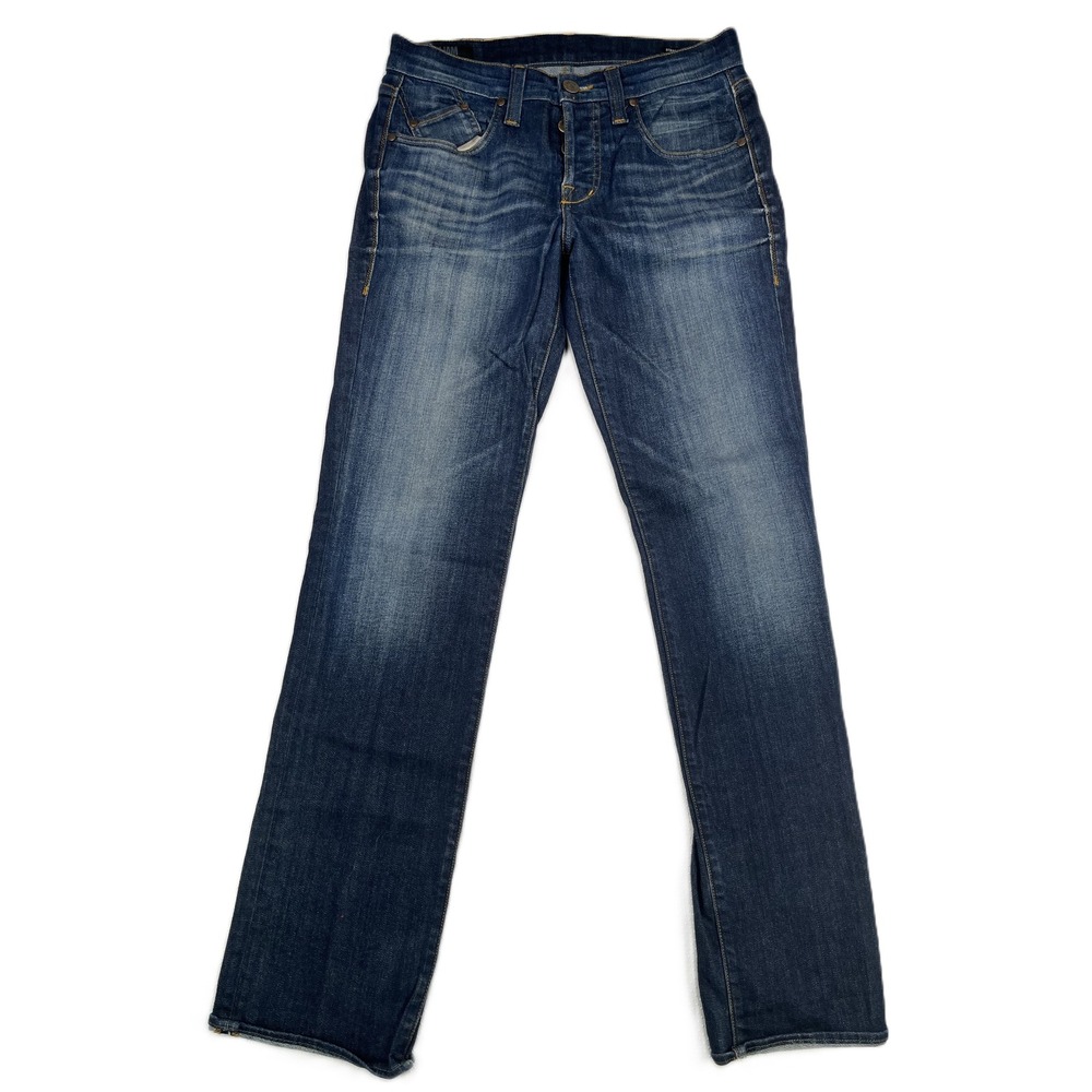 William Rast Womens Jeans Size 31 Straight Leg Button Fly Dark Wash Denim